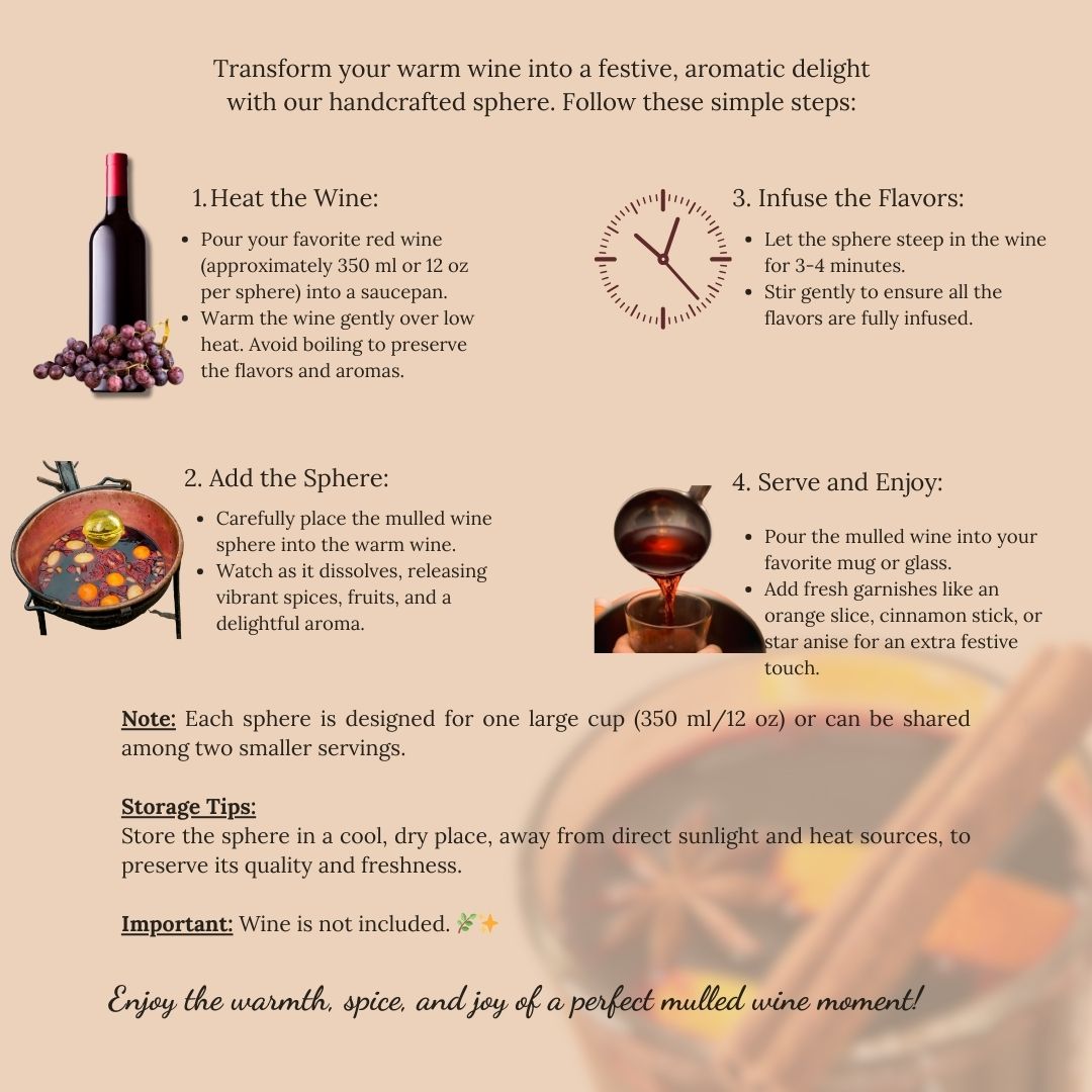 Step-by-step instructions for making mulled wine using a Mulled Wine Sphere